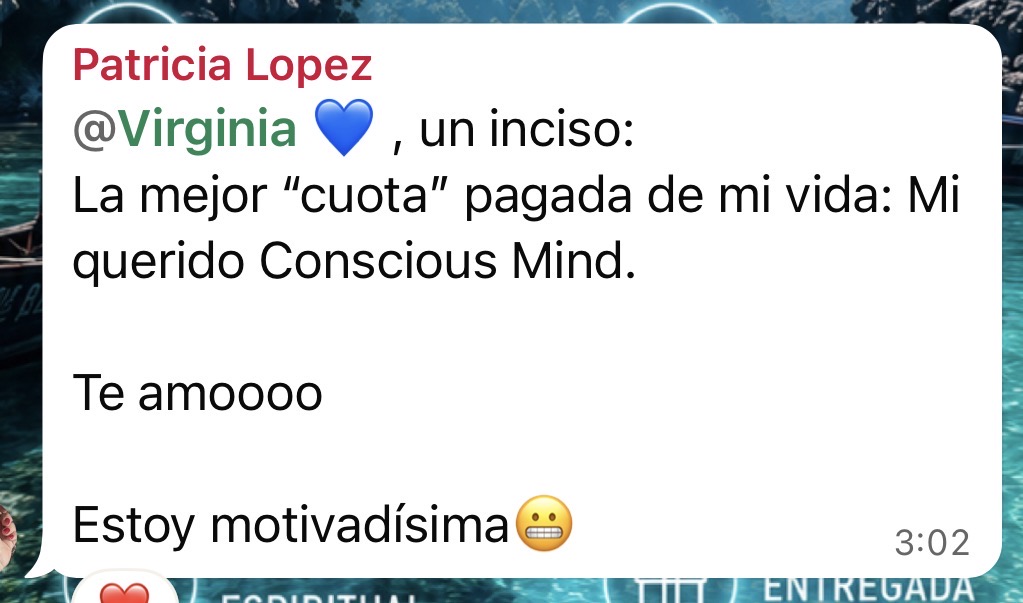 Mensaje original de Patricia L. por WhatsApp